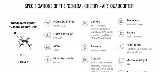 Специфікація «General Cherry – Air» за £2 084